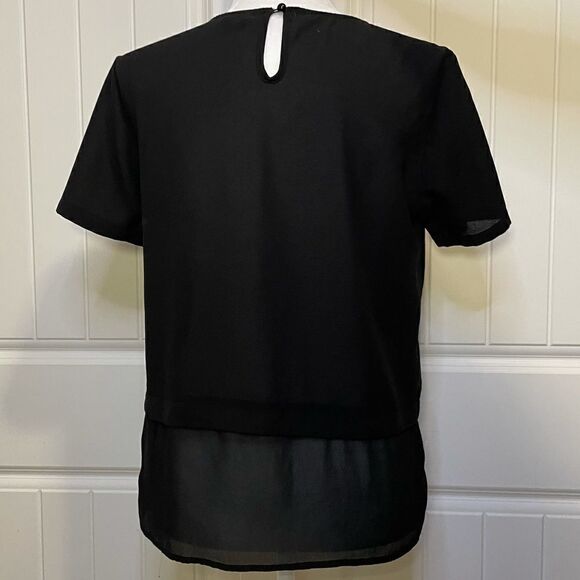BLACK sheer Paper Crane blouse (0102) - Picture 3 of 4